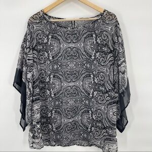 Dressbarn Sheer Oversized Top Size 1X